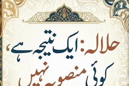 حلالہ: ایک نتیجہ ہے، کوئی منصوبہ نہیں